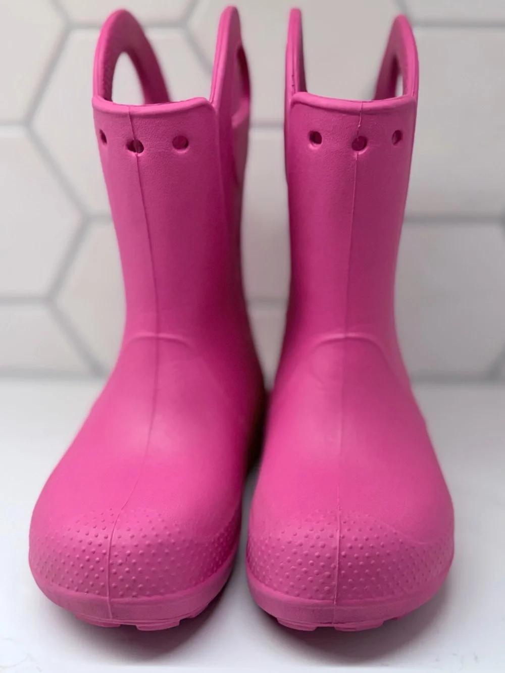 CROCS Kids Handle It Pull-On Rain Boots Pink Size C 13